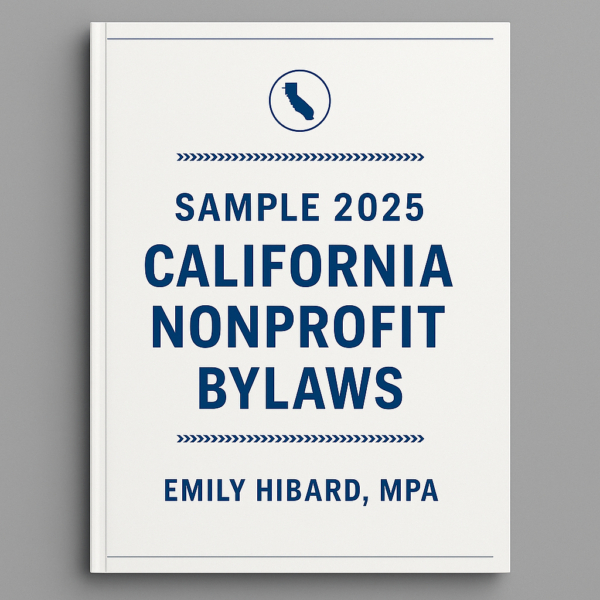 Sample 2025 California Nonprofit Bylaws by Emily Hibard